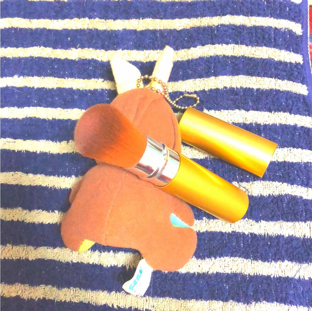 ごくふわっ春姫スライド式携帯メイクブラシ/DAISO/メイクブラシを使ったクチコミ(2枚目)