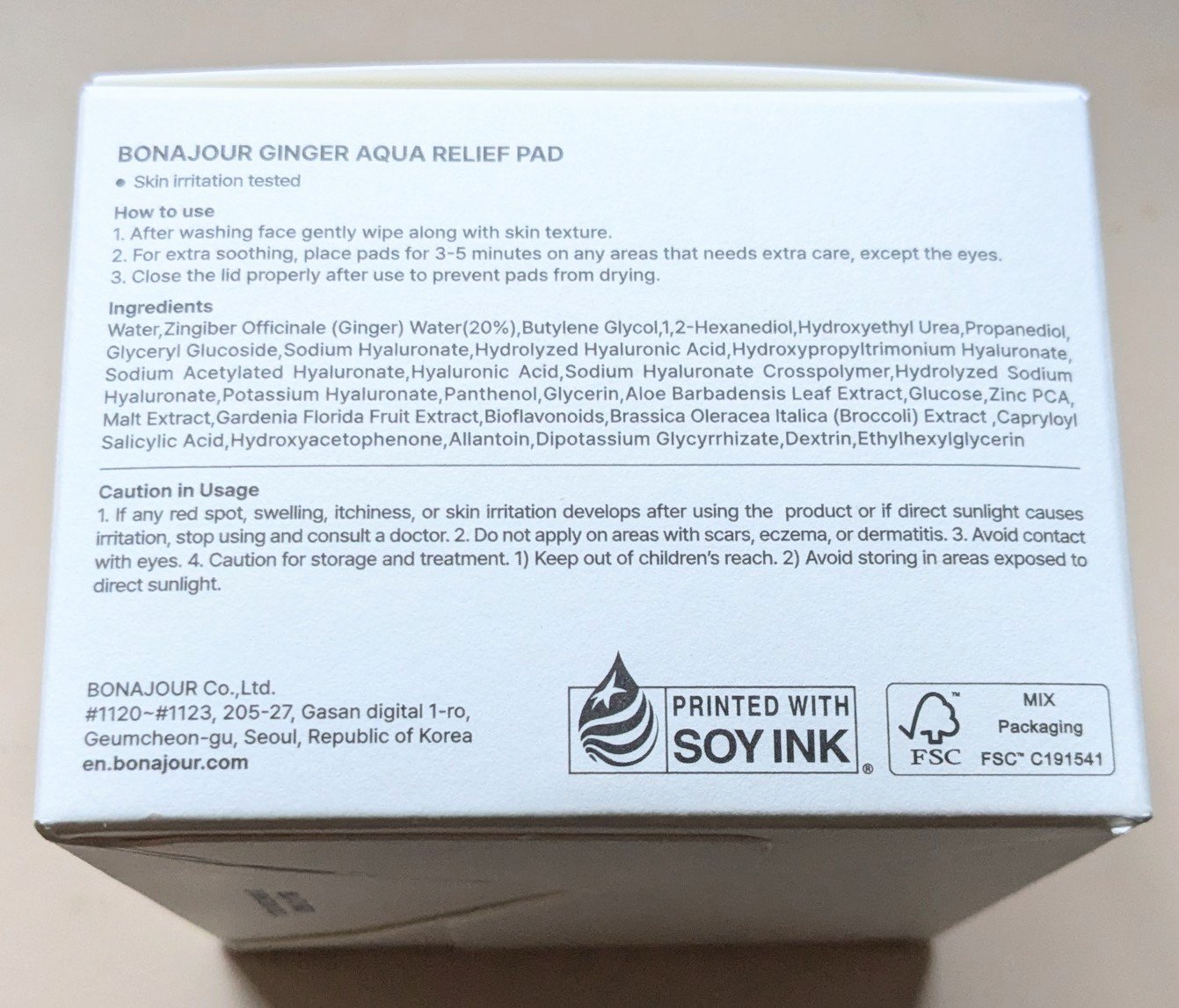 ジンジャーアクアリリーフパッド 60枚/Bonajour/トナーパッドを使ったクチコミ（3枚目）