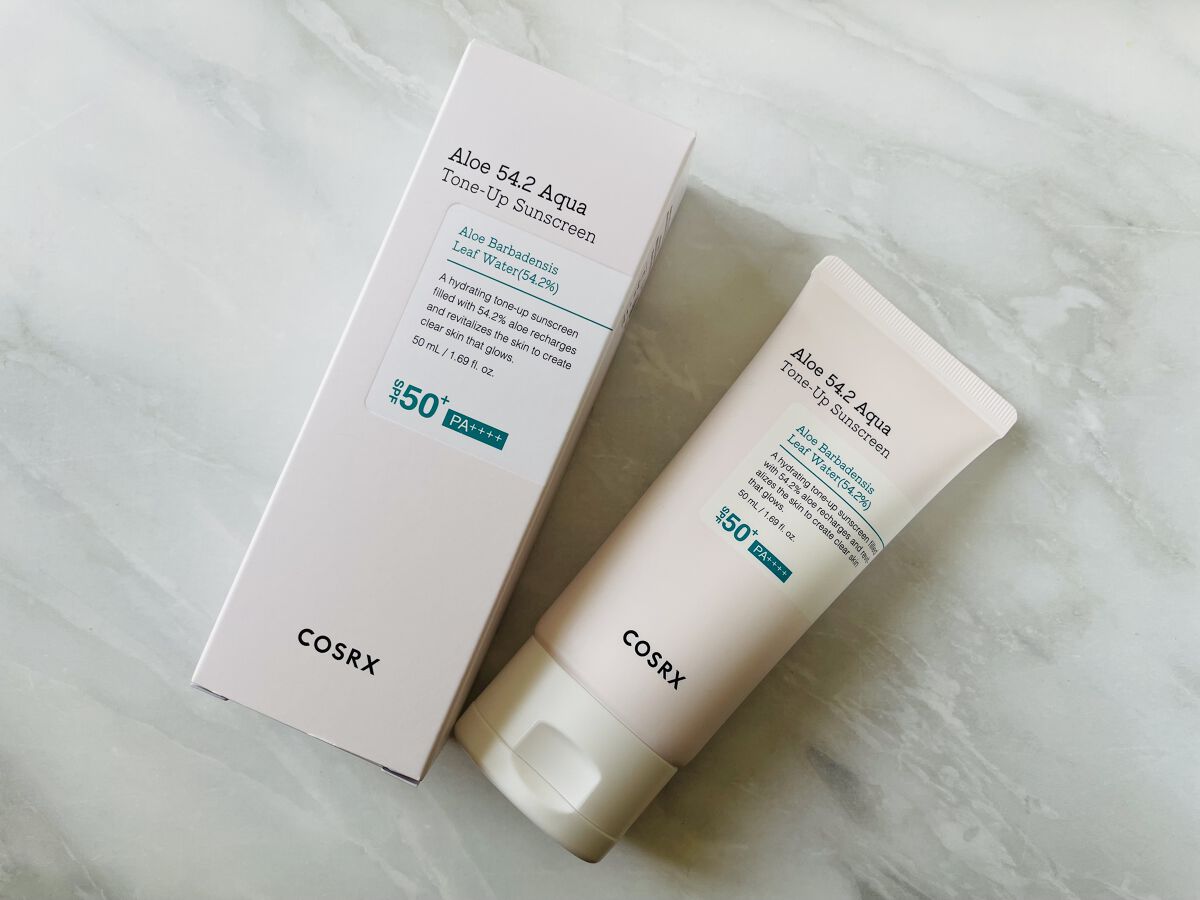 アロエ54.2アクアトーンアップUVクリーム　SPF50+ PA++++/COSRX/日焼け止めクリームを使ったクチコミ（1枚目）