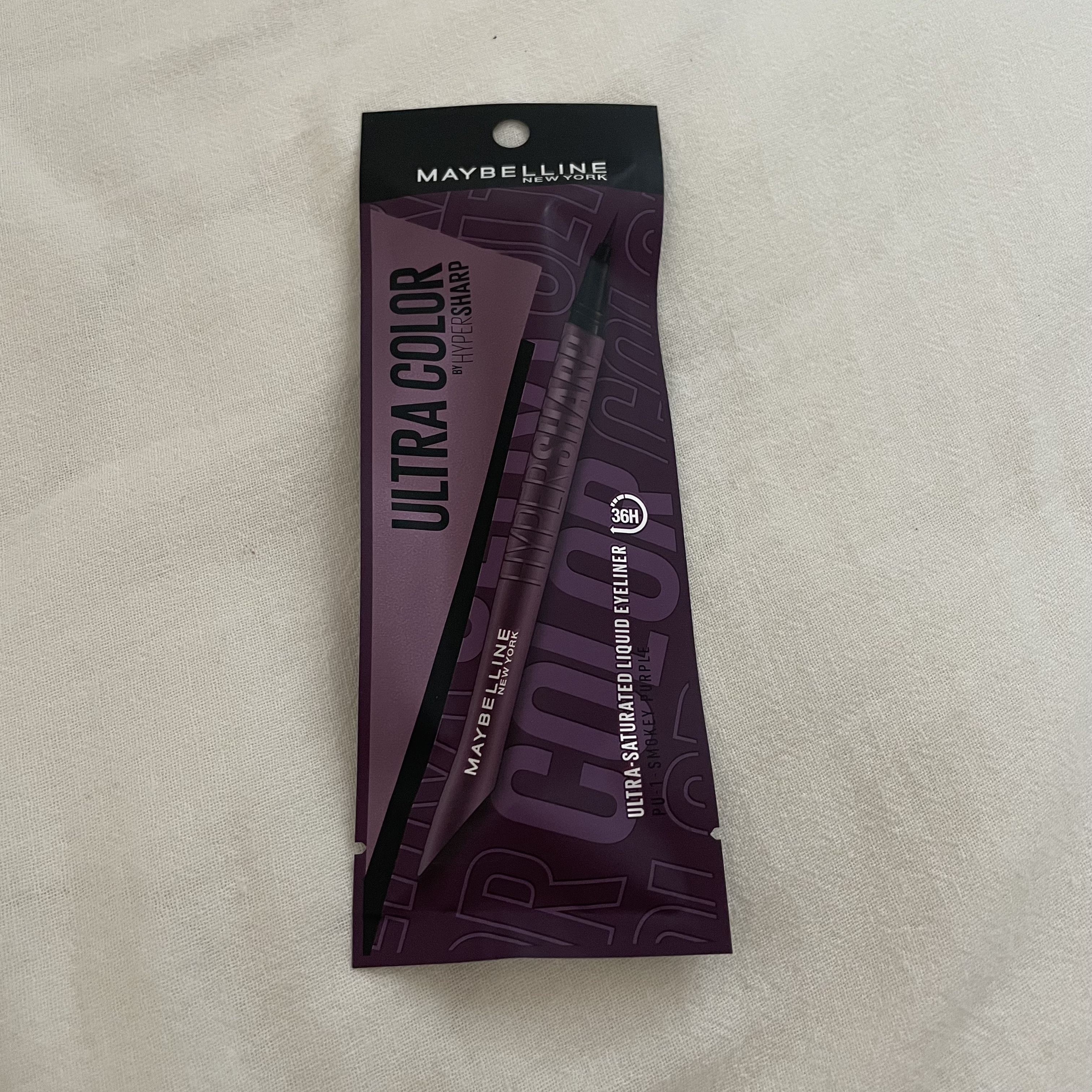 ウルトラカラー アイライナー PU-1 おしゃれな透明感 スモーキーパープル/MAYBELLINE NEW YORK/リキッドアイライナーを使ったクチコミ（1枚目）