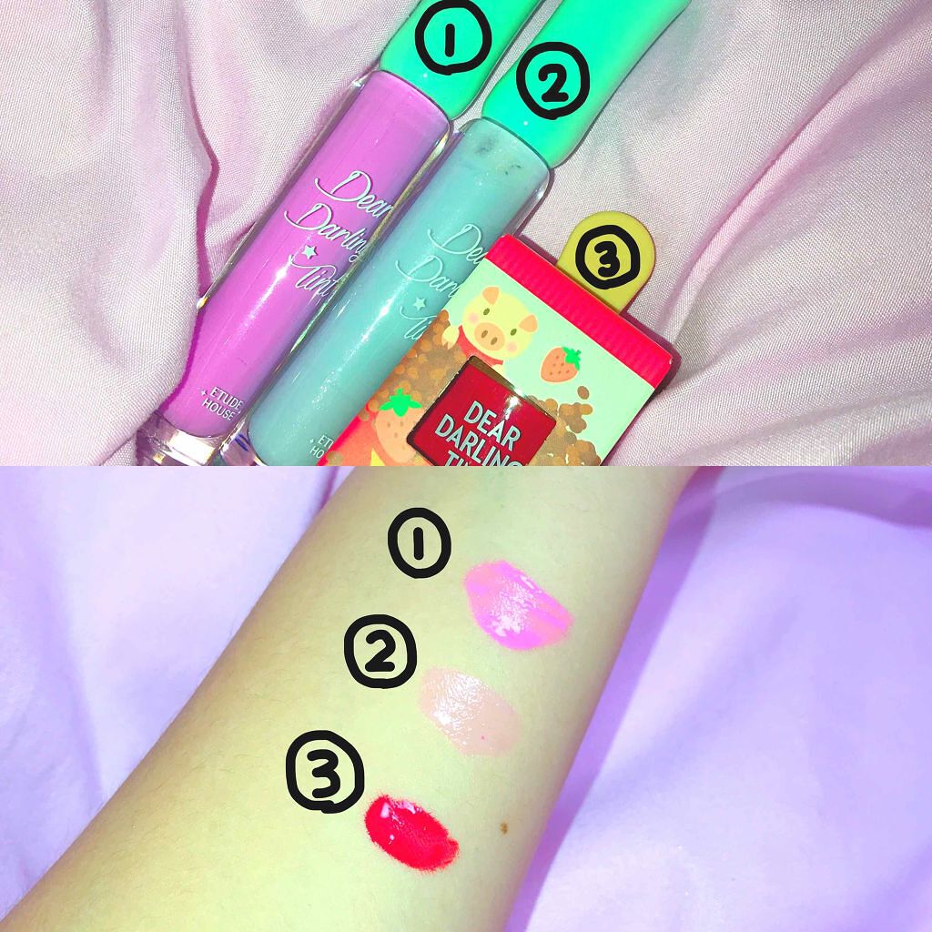 ディアダーリン ウォータージェルティント （アイスティント）/ETUDE/口紅を使ったクチコミ（1枚目）