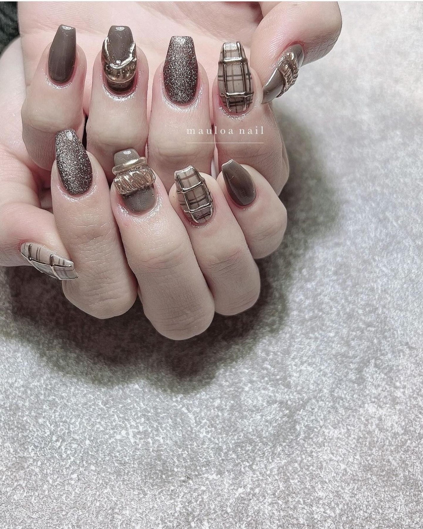 mauloa_nail on LIPS 「・🤎🤎🤎・ネイルやり方動画fantistにて多数更新してます☺..」(1枚目)