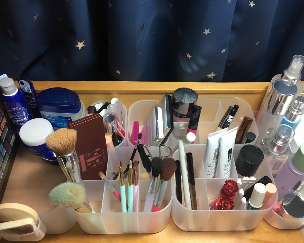 ポリプロピレン メイクボックス1/4縦ハーフ/無印良品/化粧ポーチを使ったクチコミ（2枚目）