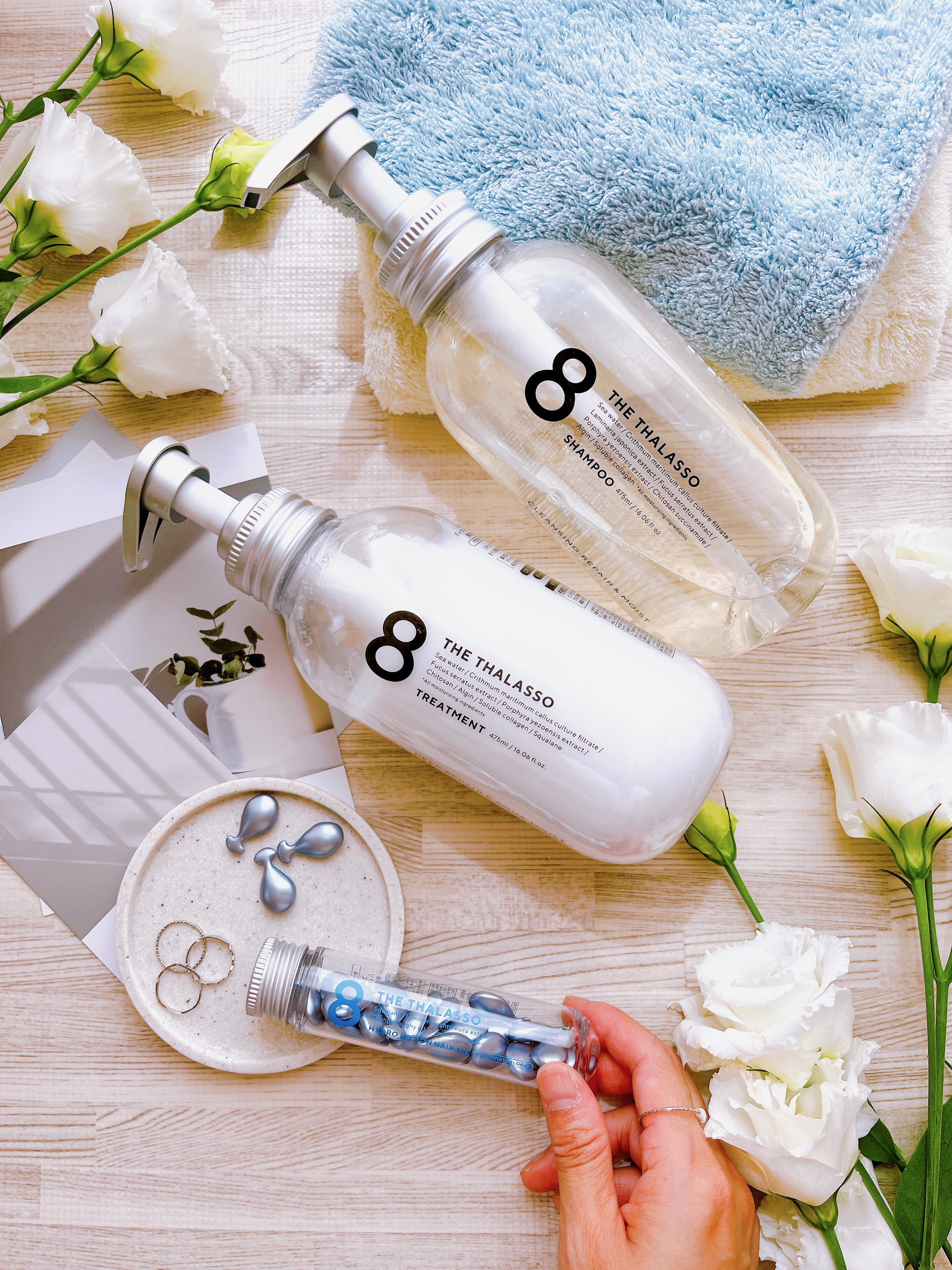 ハイドロポーション 美容液ヘアオイル（アクアホワイトフローラルの香り）/エイトザタラソ/ヘアオイルを使ったクチコミ（1枚目）