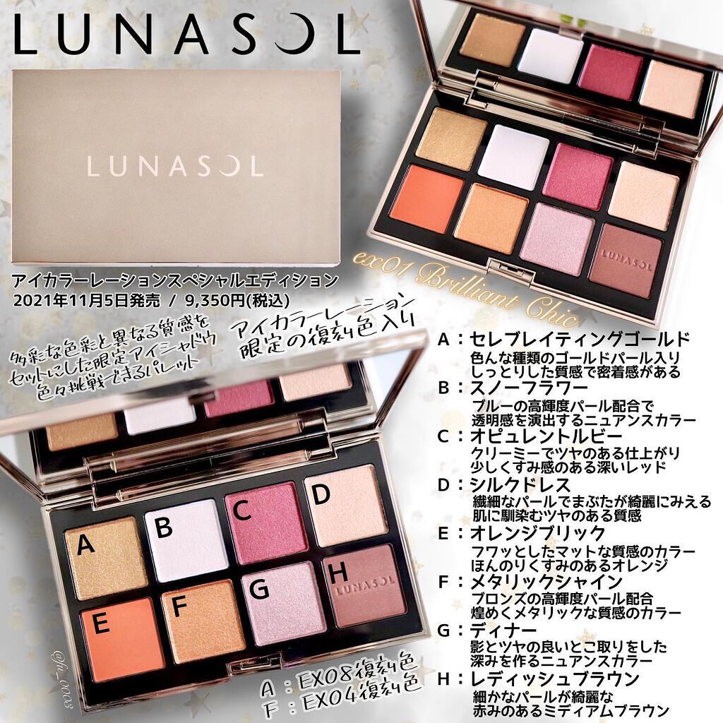 アイカラーレーション スペシャルエディション/LUNASOL/アイシャドウパレットを使ったクチコミ（2枚目）