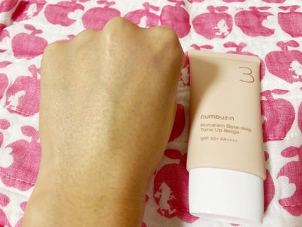 3番 ノーファンデ陶器肌トーンアップクリーム/numbuzin/化粧下地を使ったクチコミ(4枚目)
