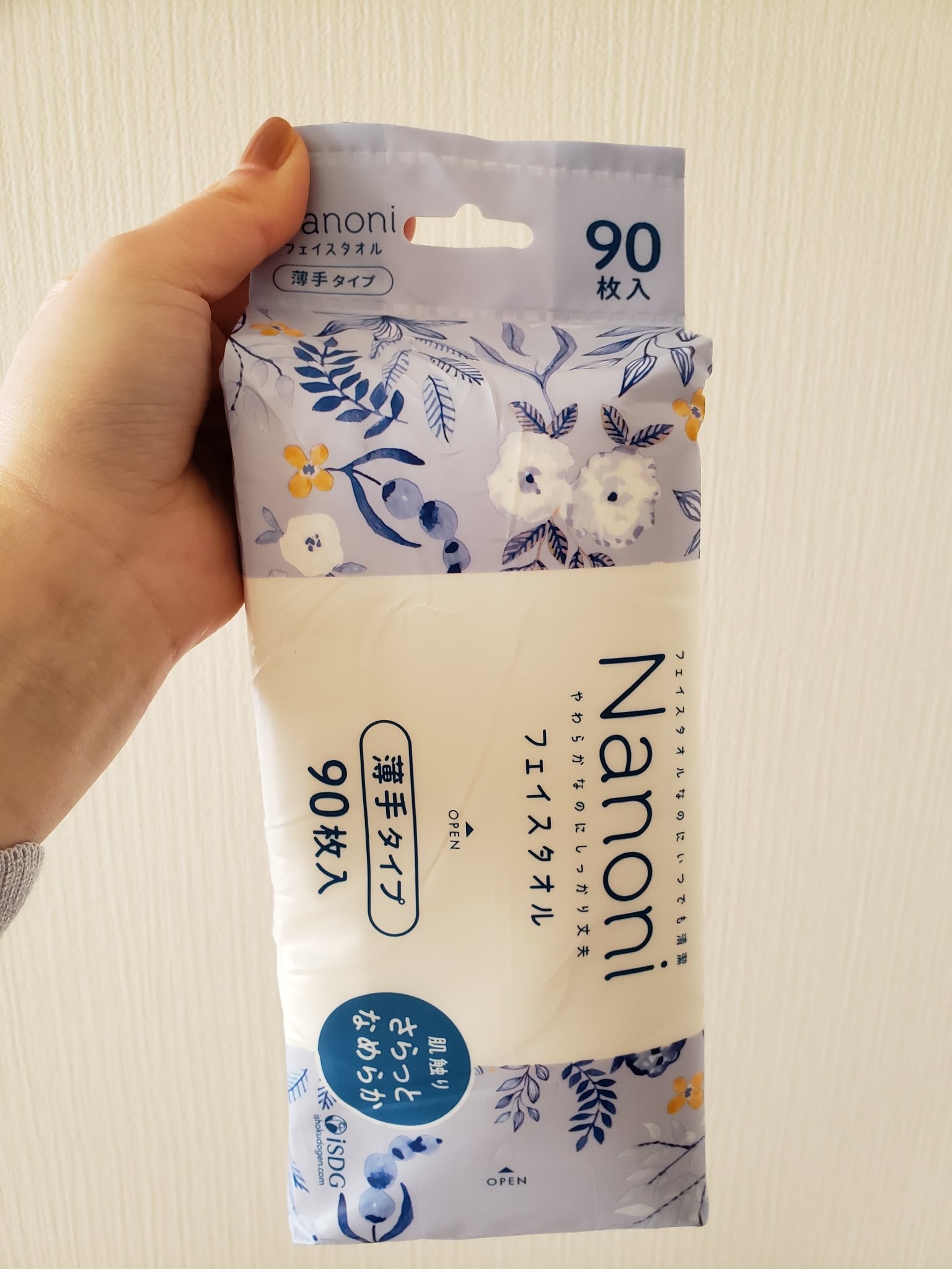 Nanoni フェイスタオル 薄手タイプ/ISDG 医食同源ドットコム/クレンジングタオルを使ったクチコミ（1枚目）