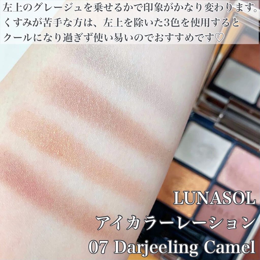 アイカラーレーション 07 Darjeeling Camel/LUNASOL/アイシャドウパレットを使ったクチコミ（3枚目）