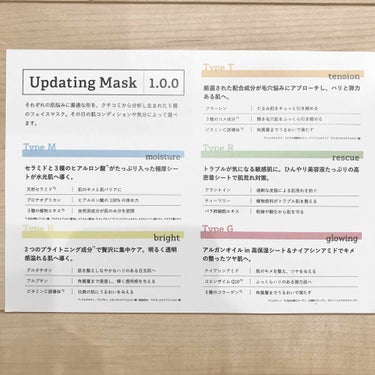 Updating Mask 1.0.0 5タイプセット 1セット5枚入り/meol/シートマスク・パックを使ったクチコミ（2枚目）