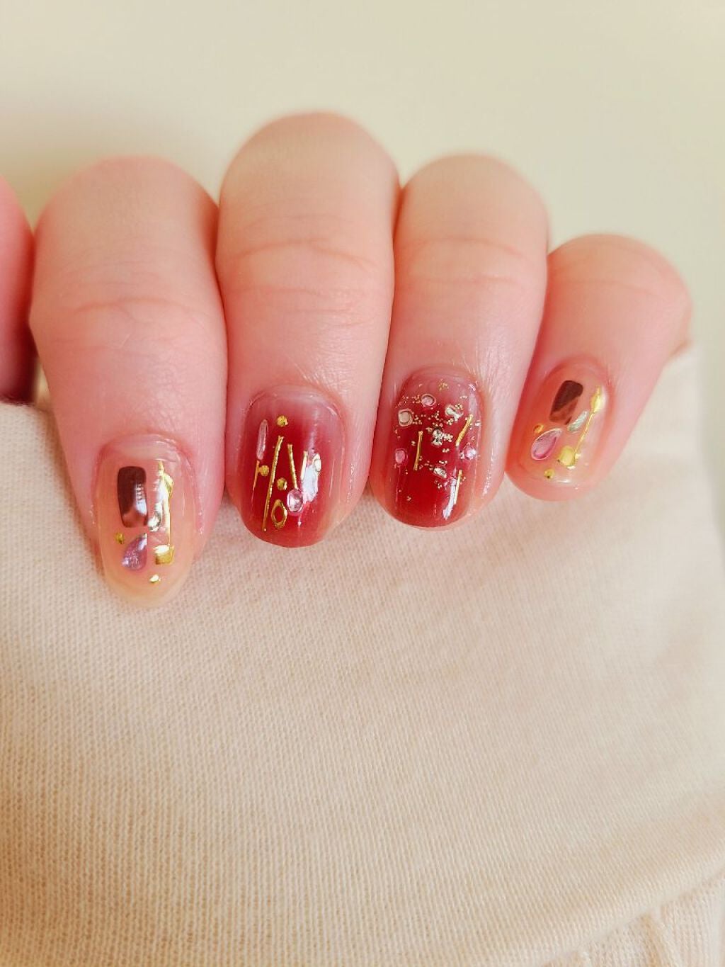 ネイルシール/Qoo10/ネイルシールを使ったクチコミ(4枚目)