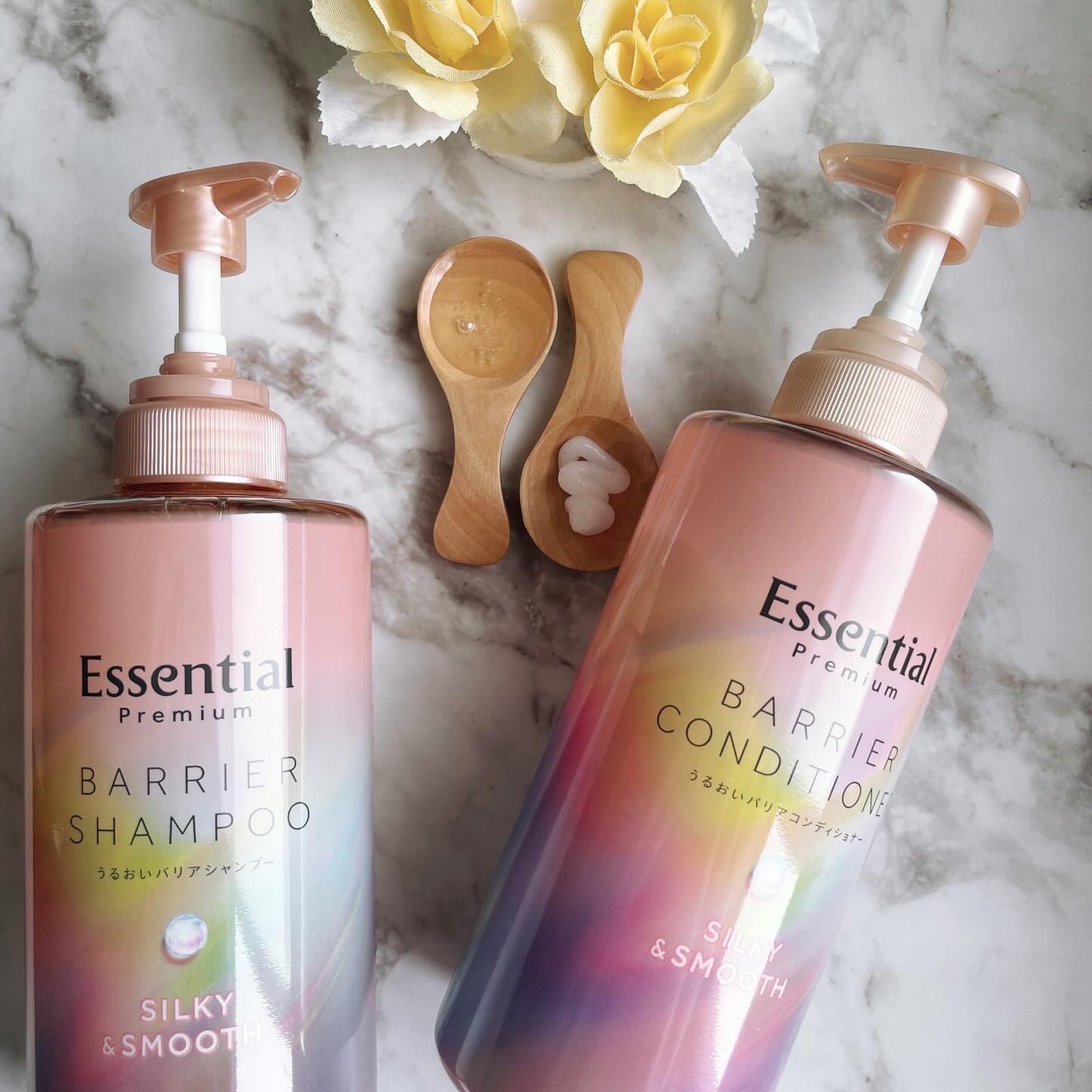 エッセンシャルプレミアム バリアシャンプー・コンディショナー シルキー&スムース/エッセンシャル/市販シャンプーを使ったクチコミ(1枚目)