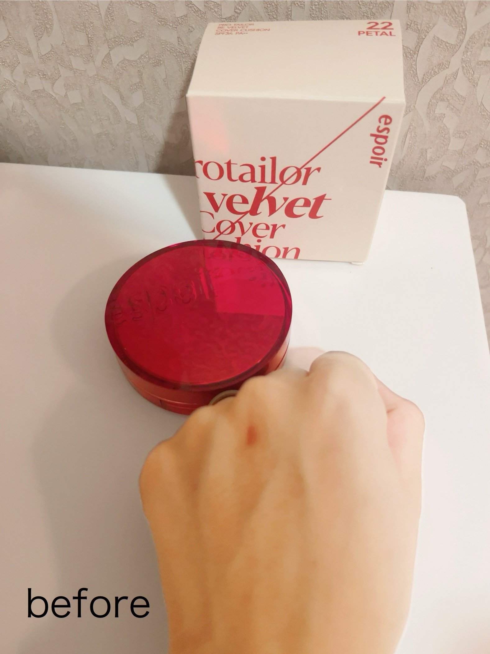 プロテーラービーベルベットカバークッション 22 ペタル/espoir/クッションファンデーションを使ったクチコミ（3枚目）