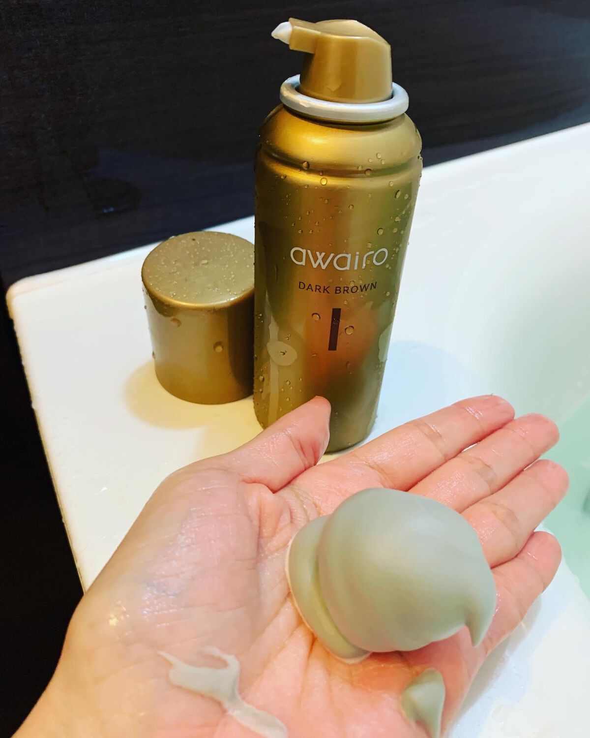 ムースヘアカラー ダークブラウン/アワイロ/ヘアカラーを使ったクチコミ（1枚目）