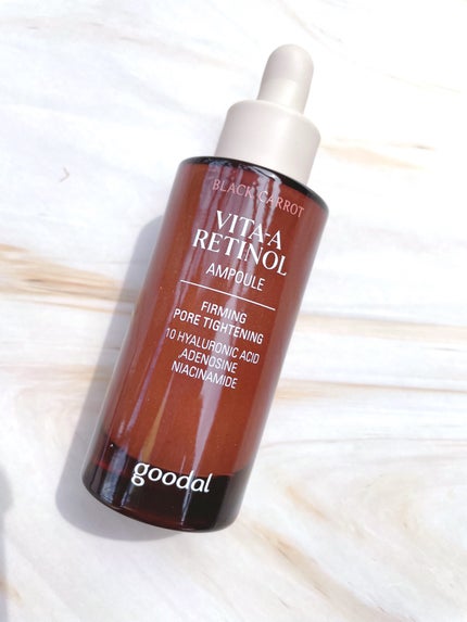 goodal 黒にんじんビタAレチノール弾力アンプルのクチコミ「黒人参パワーでシワ改善、毛穴ケア、リフティング✨
♡ ••┈┈┈┈┈┈┈┈•• ♡
.....」(1枚目)