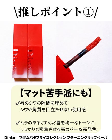 マダムバタフライコレクション ブラーニングリップベール/Dinto/口紅を使ったクチコミ(2枚目)