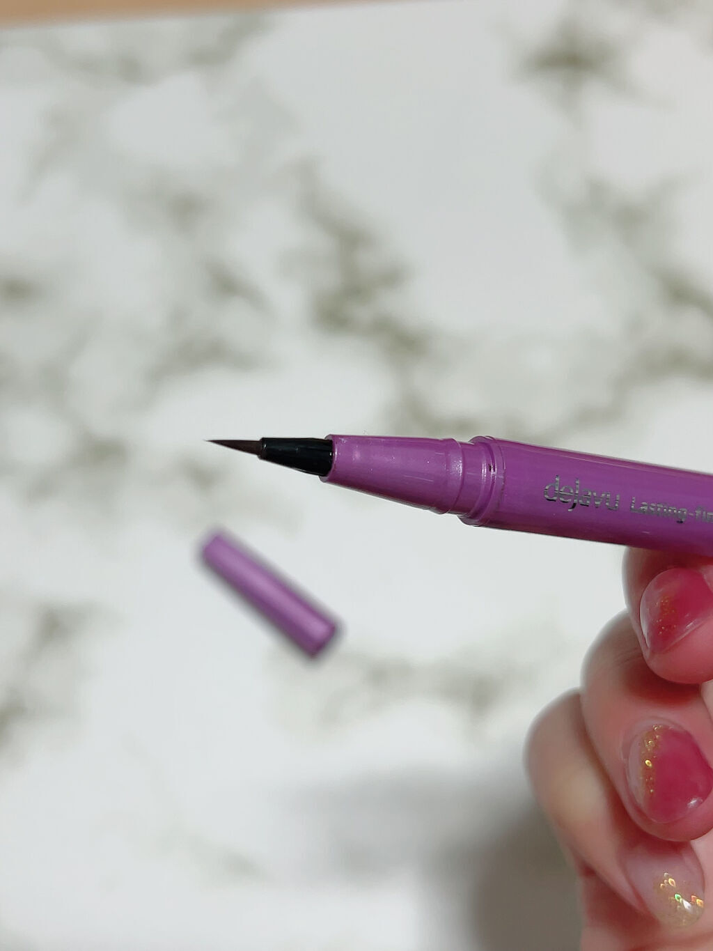 「密着アイライナー」ショート筆リキッド ミディアムブラウン/デジャヴュ/リキッドアイライナーを使ったクチコミ（2枚目）