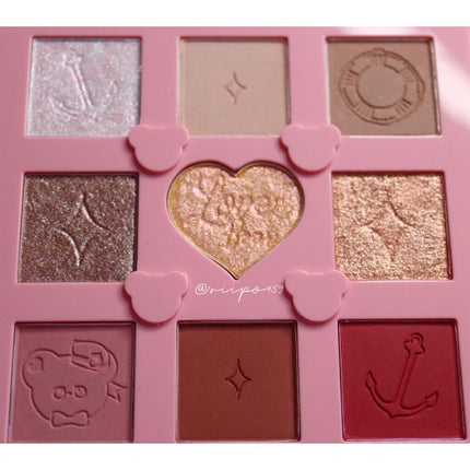 Love Bear 9色 アイシャドウパレット ストロベリーミルク/FlowerKnows/アイシャドウパレットを使ったクチコミ(3枚目)