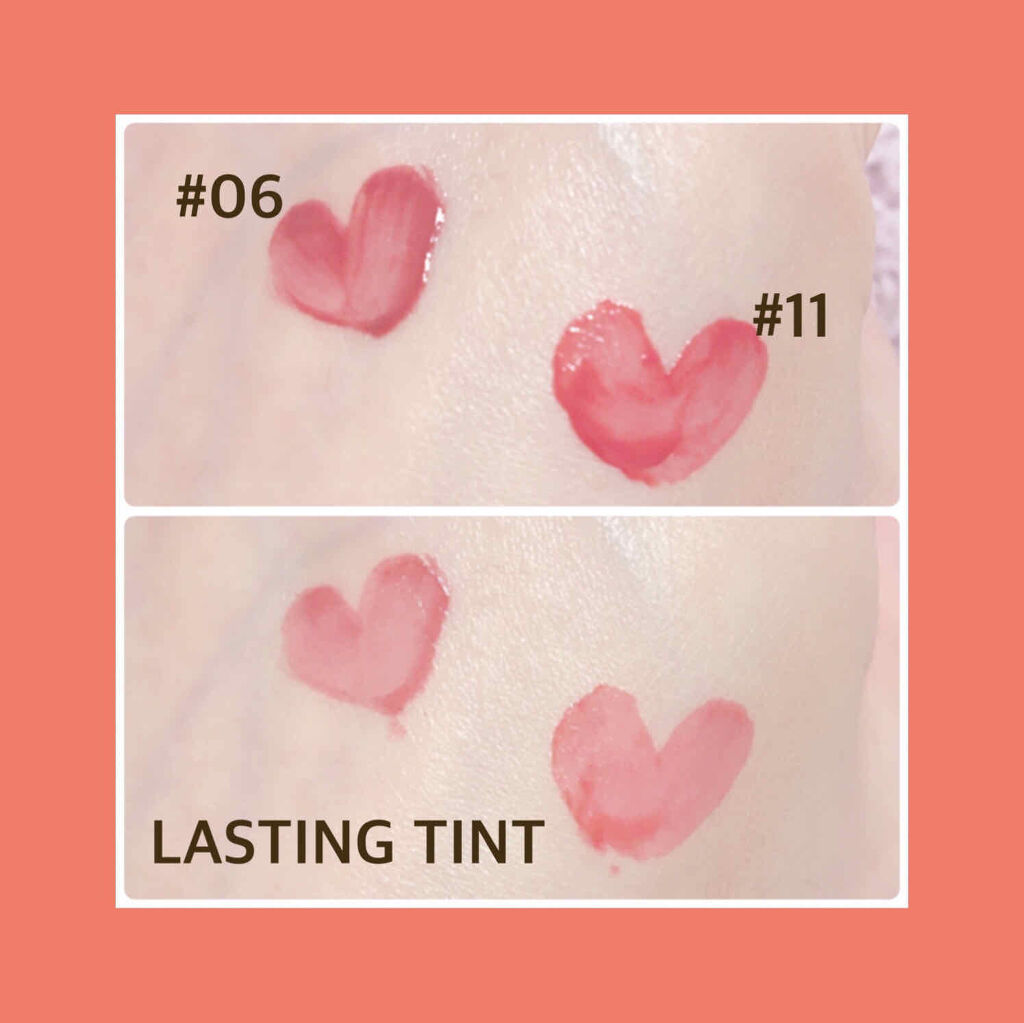 ジューシーラスティングティント/rom&nd/リップティントを使ったクチコミ（2枚目）