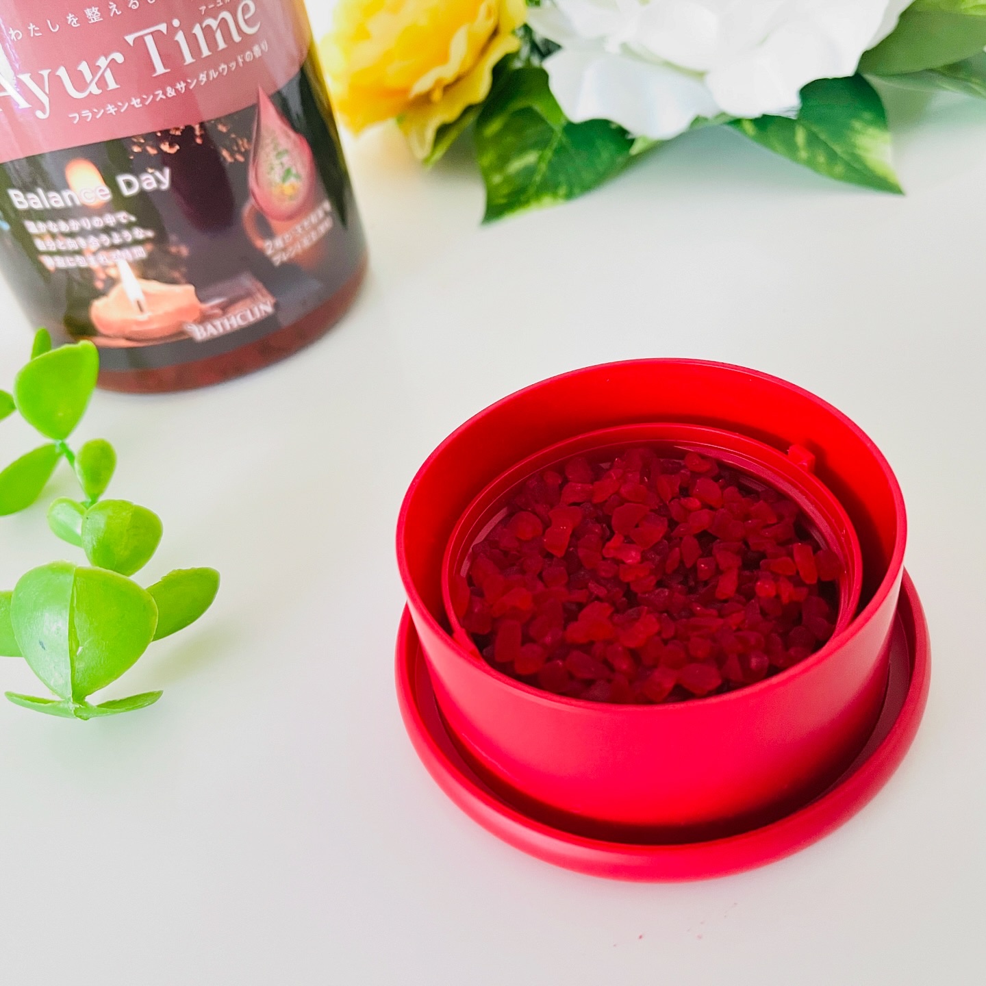 アーユルタイム バランスデイ バスソルト フランキンセンス&サンダルウッドの香り/バスクリン/無機塩系入浴剤を使ったクチコミ（3枚目）