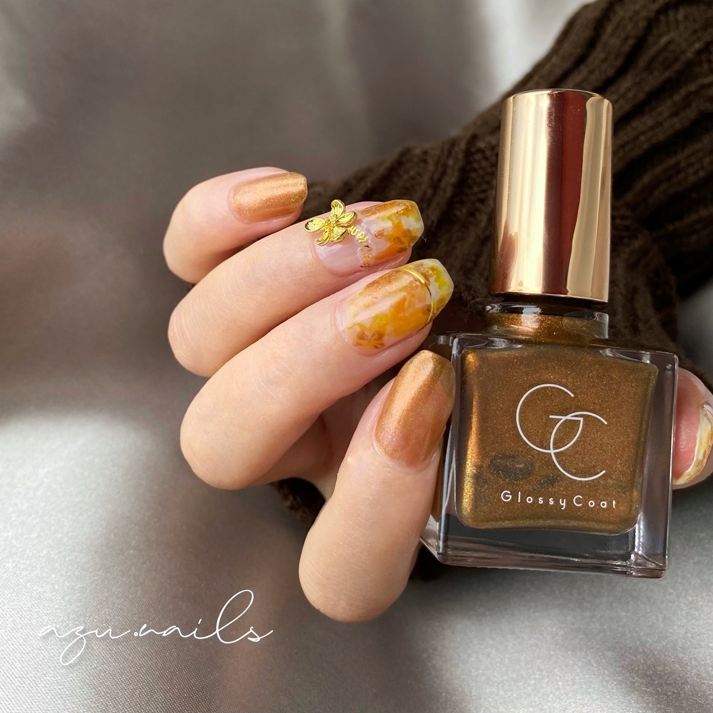 azu on LIPS 「グロッシーコート金木犀ブラウン秋の金木犀ネイルグロッシーコート..」(3枚目)