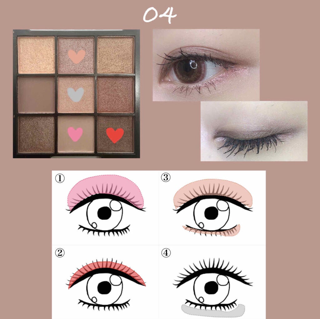 UR GLAM BLOOMING EYE COLOR PALETTE/U R GLAM/アイシャドウパレットを使ったクチコミ(2枚目)