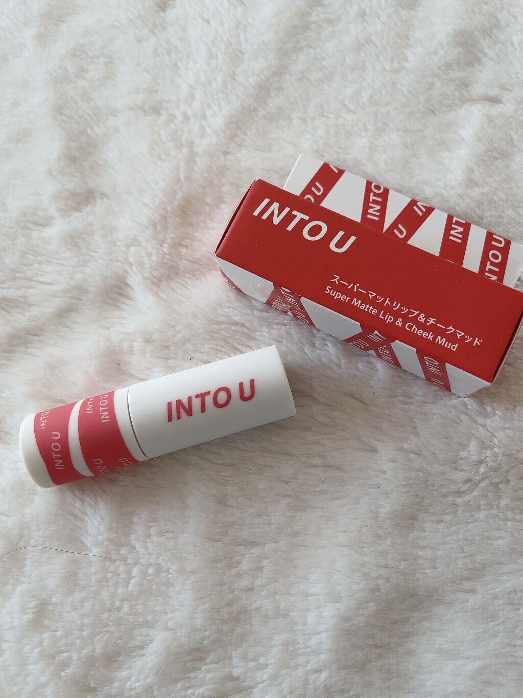 スーパーマットリップ＆チークマッド/INTO U/口紅を使ったクチコミ（1枚目）