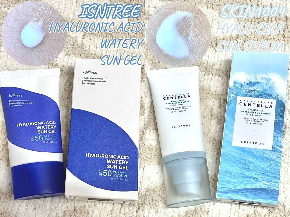 ヒアルロン酸ウォータリーサンジェル/Isntree/日焼け止めジェルを使ったクチコミ（1枚目）