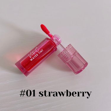 Vit C ウォーターティント 01 Strawberry/CathyDoll/口紅を使ったクチコミ（2枚目）