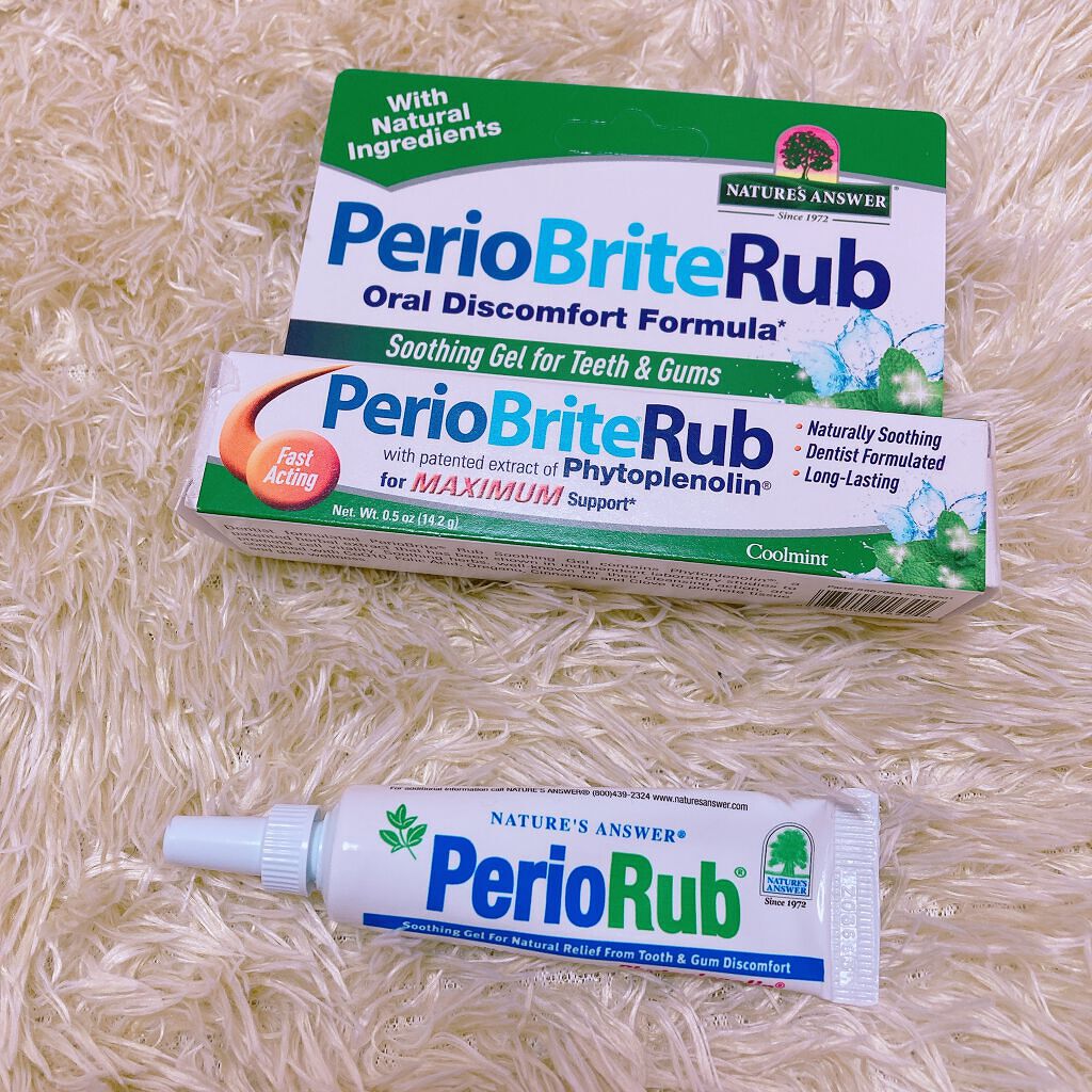 iHerb購入品🌿
歯茎の腫れや口内環境を守ってくれる
ペリオブライトのジェル✨
こちらはYouTuberさんの動画で知り
購入してみました！！

わたしは夜歯磨きを念入りにして
最後にフルコートのジェルで仕上げを
していますが今回はこち