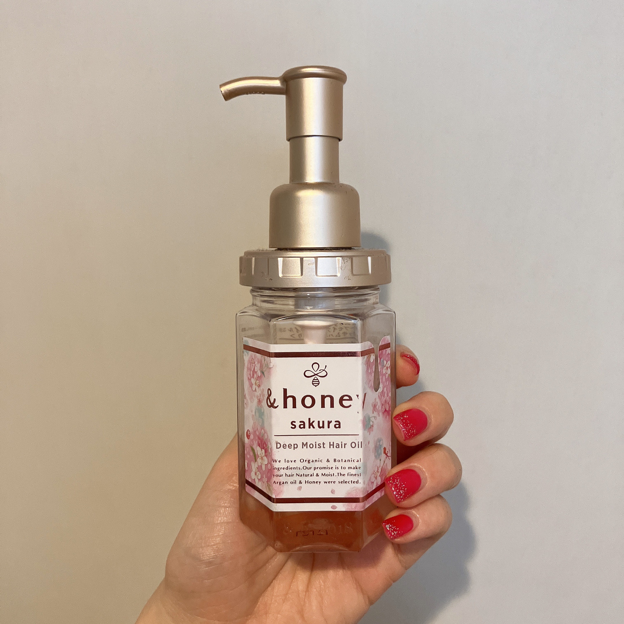 サクラ ディープモイスト ヘアオイル 2022年限定パッケージ/&honey/ヘアオイルを使ったクチコミ（1枚目）