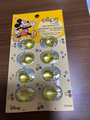 【ディズニー限定デザイン】ellips（エリップス）ヘアオイル シートタイプ8粒 (イエロー/トロピカルフルーツの香り)ミッキー/ellips/ヘアケア・スタイリングを使ったクチコミ（2枚目）