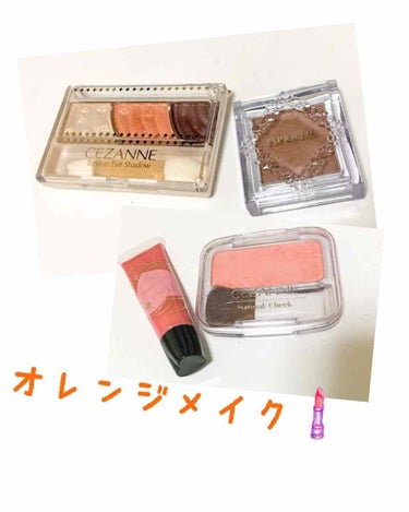 セザンヌのオレンジシャドウを使ったメイク💄

先日パーソナルカラーの診断を受けてきました！私は春タイプのようです╰(*´︶`*)╯🌸

青みピンクのリップが好きで沢山集めていたのですが、青みのお色が血色