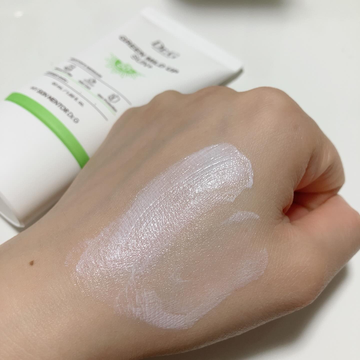 グリーンマイルドアップサンプラス/Dr.G/日焼け止めクリームを使ったクチコミ（3枚目）