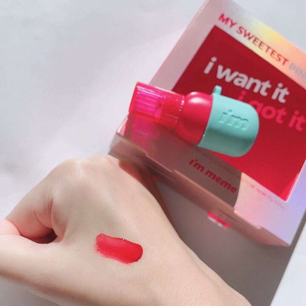 カラーキーリングウォータージェルティント #06 My Cherry/i’m meme/リップティントを使ったクチコミ（3枚目）