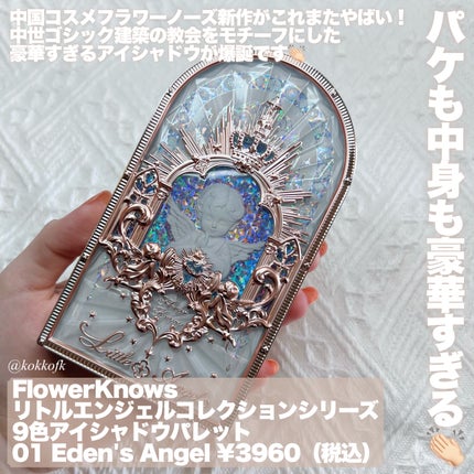 FlowerKnows フラワーノーズ リトルエンジェルコレクション 9色アイシャドウパレットのクチコミ「\ FlowerKnows新作圧倒的パケ買いパレット🌬️ /
〻 FlowerKnows
.....」(2枚目)