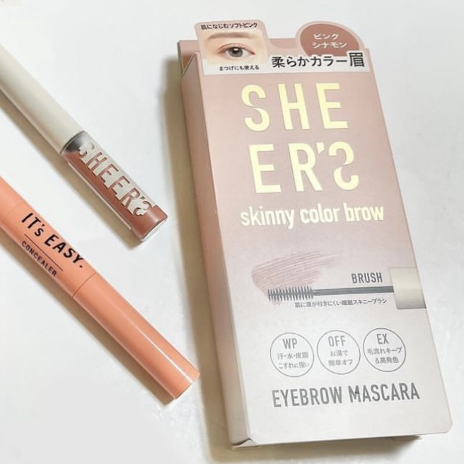 スキニーカラーブロウ 02 ピンクシナモン/シアーズ/眉マスカラを使ったクチコミ（2枚目）