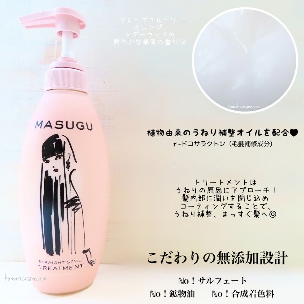 MASUGU シャンプー／トリートメント トリートメント ポンプ440g/STYLEE/市販シャンプーを使ったクチコミ（2枚目）