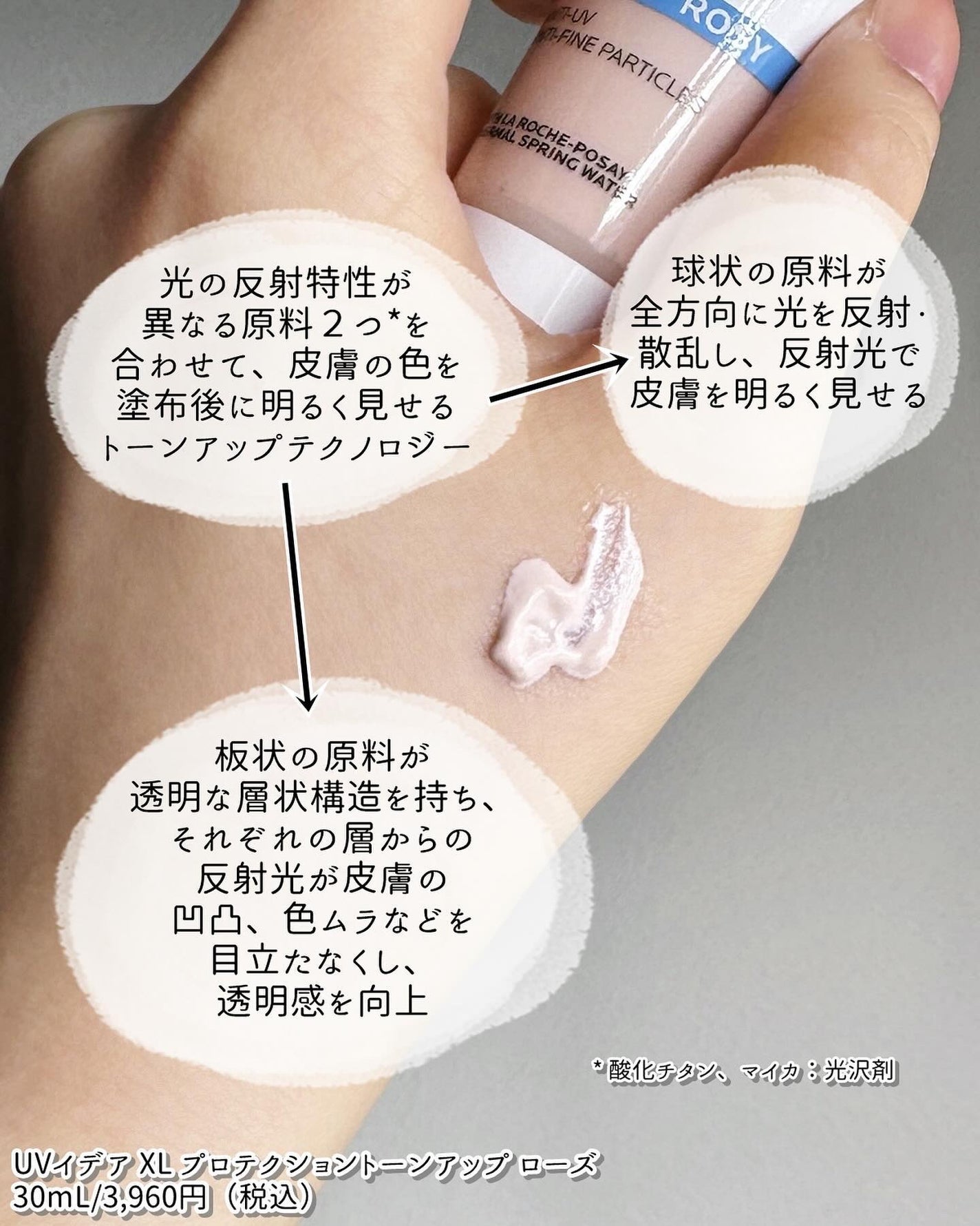 UVイデア XL プロテクショントーンアップ ローズ/ラ ロッシュ ポゼ/日焼け止めクリームを使ったクチコミ(3枚目)