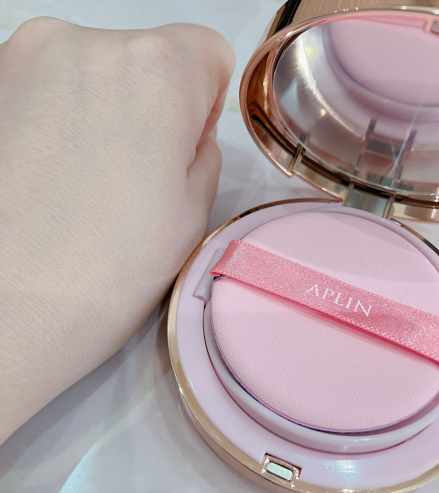 ピンクティーツリーカバーアップグロウクッション/APLIN/クッションファンデーションを使ったクチコミ(4枚目)