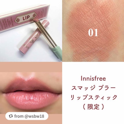 スマッジ ブラー リップスティック Vintage Filter Edition/innisfree/口紅を使ったクチコミ(1枚目)
