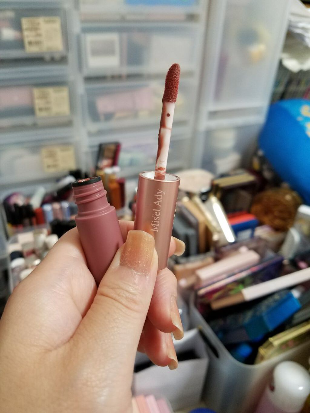 ウォータリーリップティント マット 06 ベリーブラウン/ミゼルエディ/リップティントを使ったクチコミ（3枚目）