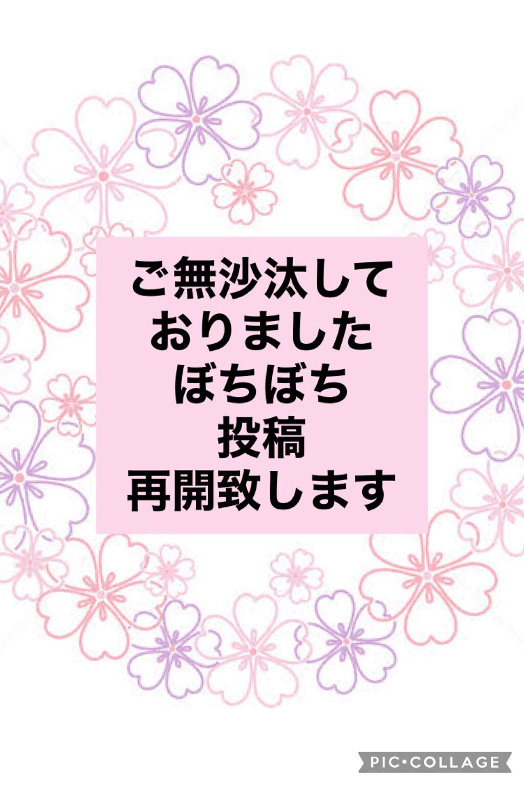 ご無沙汰しておりました

さくらです🌸

突然投稿しなくなったので「死んだんか？」
と思った方もいるかもしれませんが、割と普通に生きております。

ぼちぼちマイペースではありますが投稿を再開しようと思いましてそのご挨拶を兼ねての投稿です。