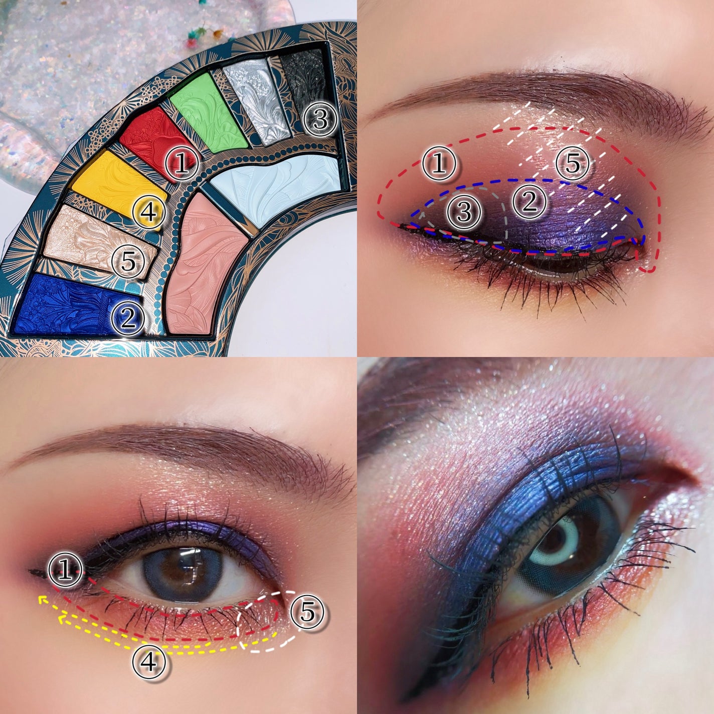 京劇彫刻マルチパレット/花西子/パウダーアイシャドウを使ったクチコミ(4枚目)