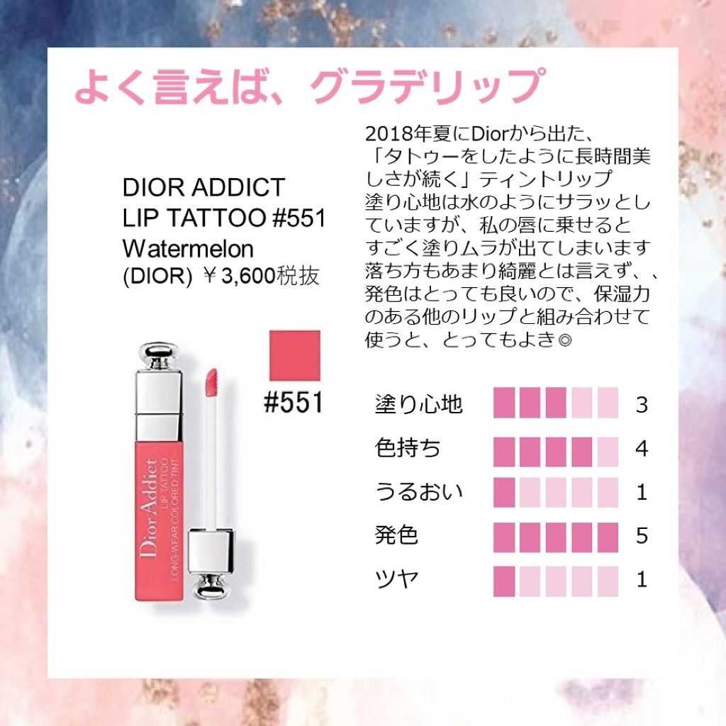 【旧】ディオール アディクト リップ ティント 341 ライチ/Dior/リップグロスを使ったクチコミ（1枚目）