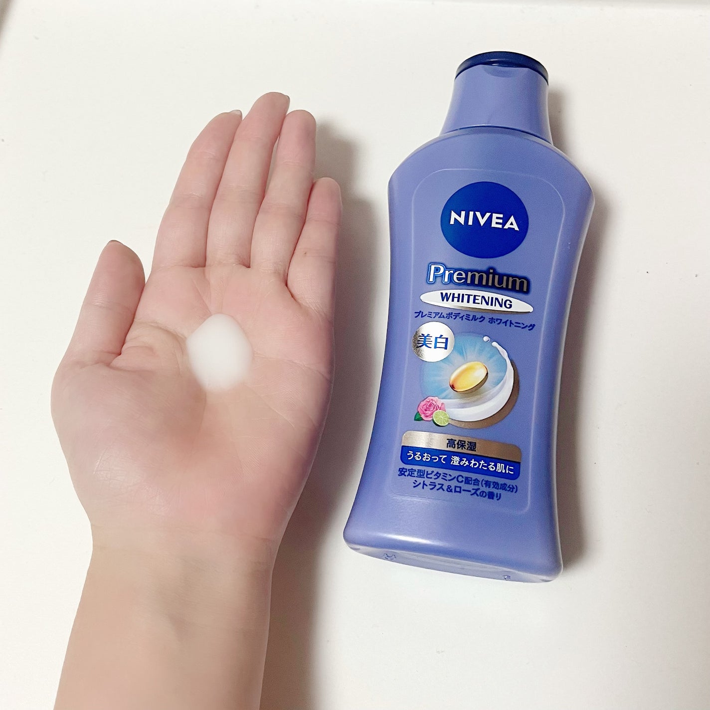 プレミアムボディミルク ホワイトニング【医薬部外品】		/ニベア/ボディミルクを使ったクチコミ(2枚目)