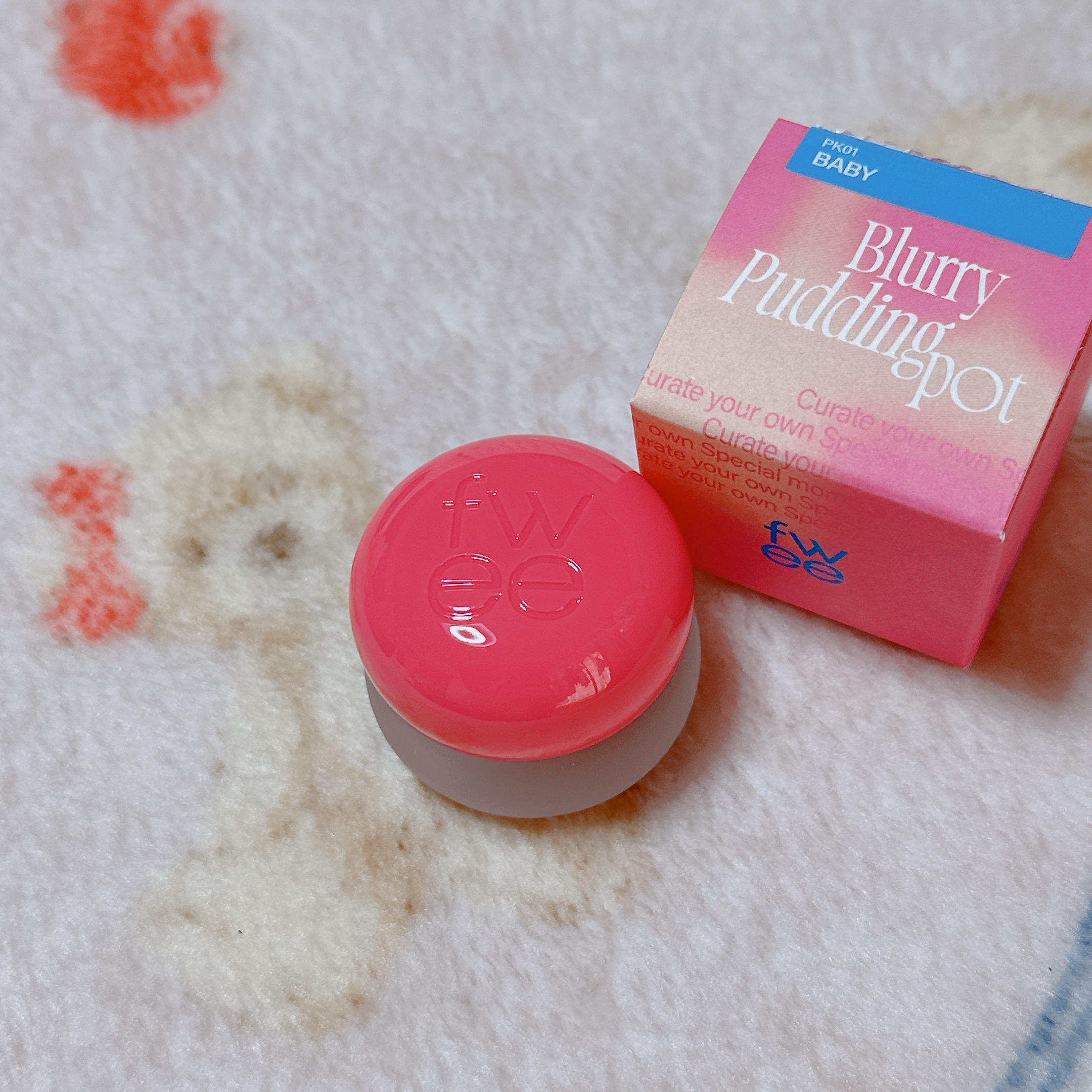 リップアンドチーク ブラーリープリンポット PK01 ベイビー/fwee/口紅を使ったクチコミ（1枚目）