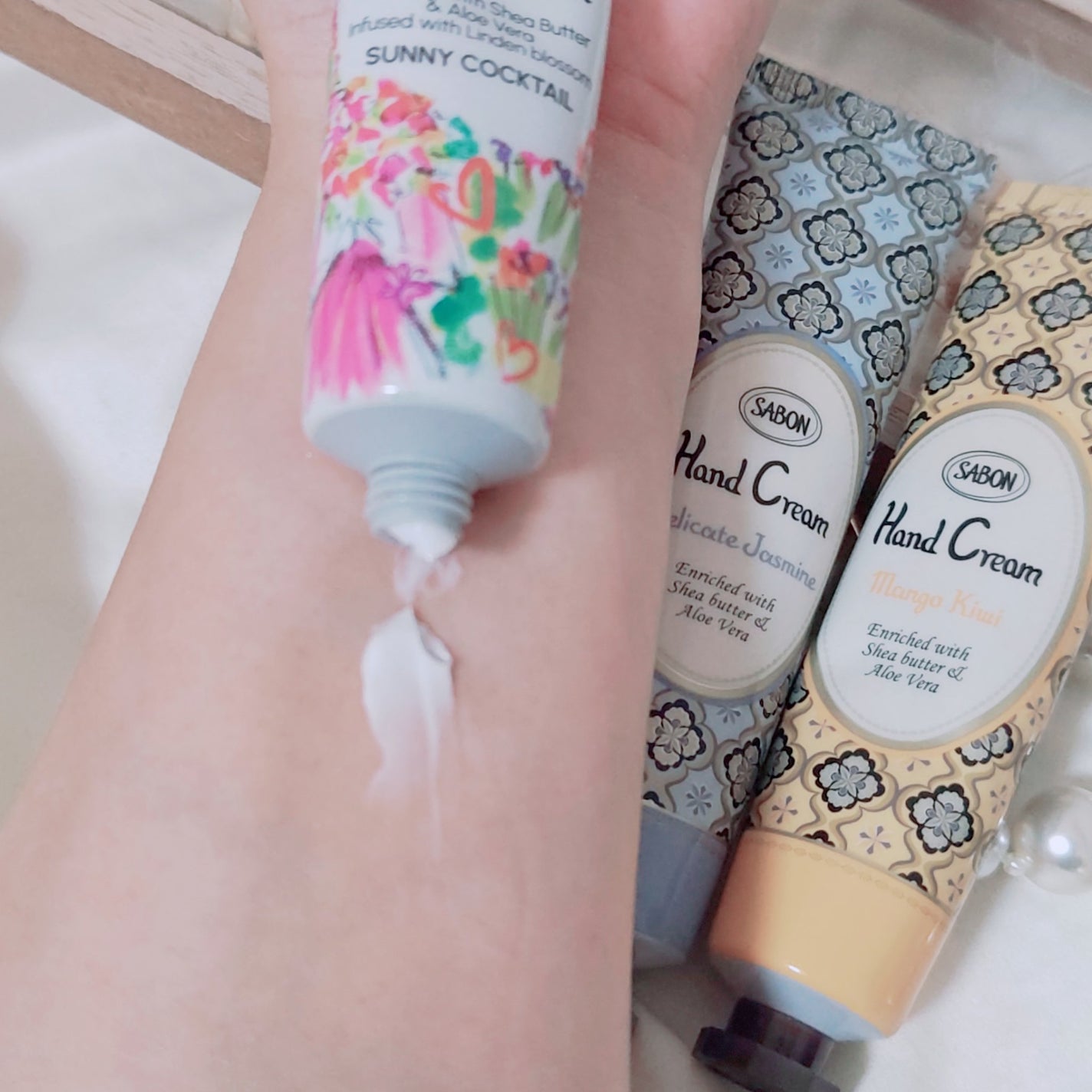 ハンドクリーム デリケート・ジャスミン/SABON/ハンドクリームを使ったクチコミ(3枚目)