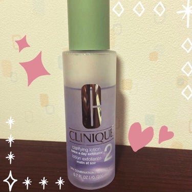 今回紹介する商品は、、

🔗CLINIQUE
         クラリファイング ローション 2🔗

      ୨୧┈┈┈┈┈┈┈┈┈┈┈┈୨୧

古い角質をとってくれるみたいで

拭き取るのと拭き取