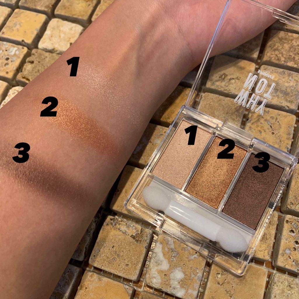 WHY NOT SPINNS 3色アイシャドウ/DAISO/アイシャドウパレットを使ったクチコミ(3枚目)