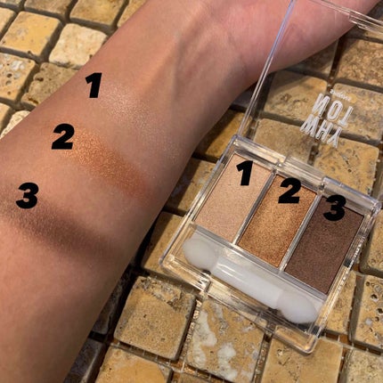 WHY NOT SPINNS 3色アイシャドウ/DAISO/アイシャドウパレットを使ったクチコミ(3枚目)